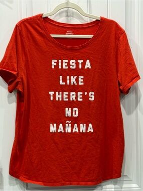 Old Navy Women’s Size XL Fiesta Like There’s No Mañana Graphic Tee EUC
